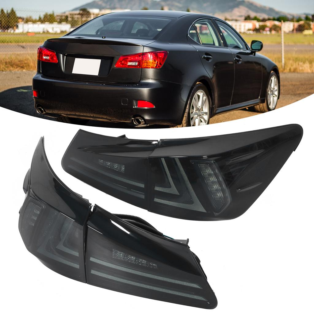 Full LED Tail Lights Smoked Lens IP67 Proof Fit for IS250 IS350 ISF 2006 2013