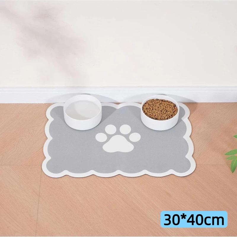 Waterproof Non Slip Pet Feeding Mat Absorbent Wavy Edge Easy Clean Pad for Cats Puppy Pet Feeding Supplies