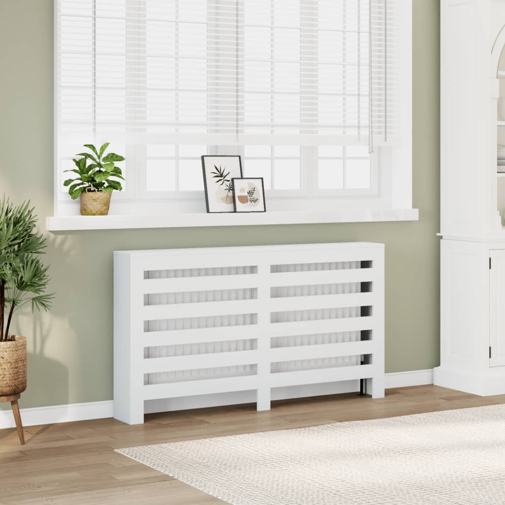 White Radiator Cover 149 x 20 x 82 cm Engineered Wood