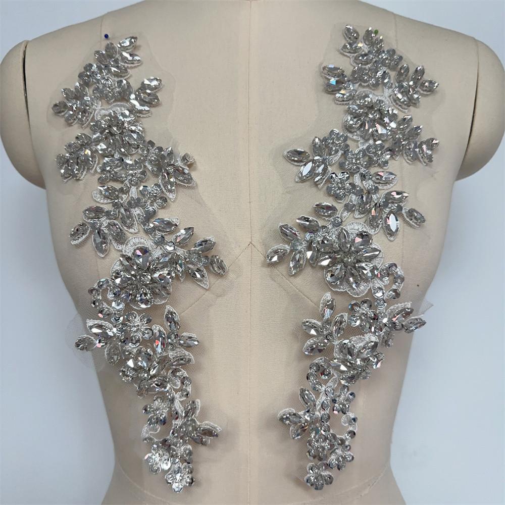 3D Flatback Motif Rhinestone Sewing Accessories for Dresses Lace Appliques Shiny Gold Trim Sequin Flowers Corset Embroidery Hat