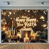 1 Piece 2026 Happy New Year Background Cloth, Suitable for Birthday, Anniversary, Christmas and Thanksgiving Party Supplies