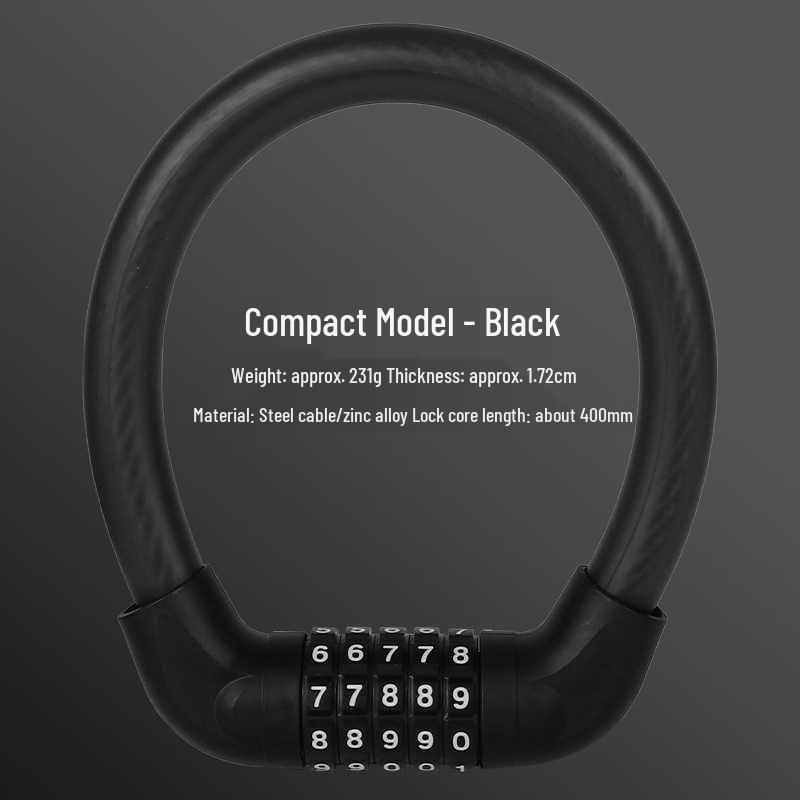 Waterproof Anti-theft Steel Cable Lock for Motorcycles, E-Bikes, and Helmets