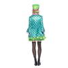 Women Alice In Wonderland Mad Hatter Halloween Costume Adult Medieval Mad Tea Party Cosplay with Bowtie Top Hat