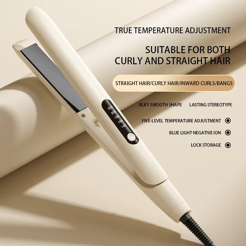 Compact Dual-Use Ionic Hair Styler: Straighten & Curl with Portable Splint Curler