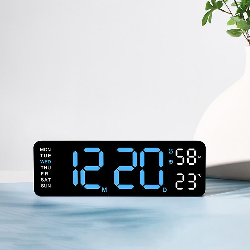 5503 Multi-Function Electronic Alarm Clock - Large Font, Rectangular Design, Wall-Mountable or Stand-Alone