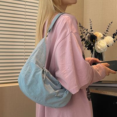 Retro literair en artistiek luie wind dame geplooide trekkoord casual schoudertas dumpling tas