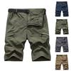 Men's Cotton Cargo Shorts - Multi-Pocket Zippered Military Outdoor Work Pants