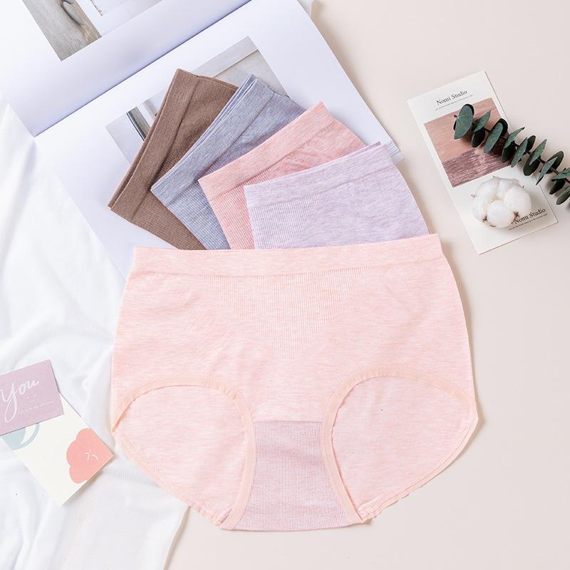 Ladies Spring and Summer Thin Stripe Naked Sense Without A Trace Pack Hip Abdominal Waist Triangle Briefs