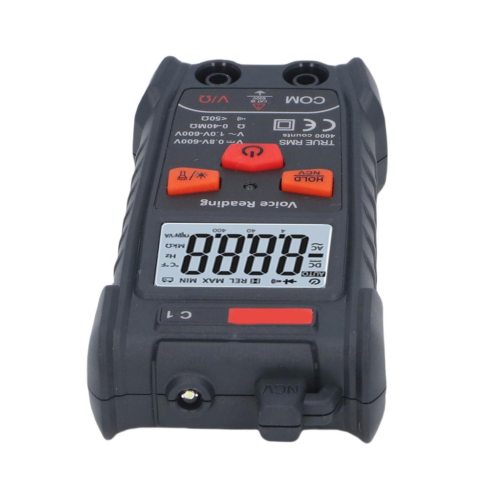 C1 Digital Multimeter 4000 Count True RMS AC DC Voltage Resistance Tester with NCV Function Backlit LCD and LED Illumination