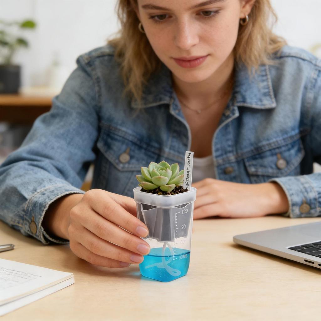 Small Self Watering Pots 12 Pieces Clear Hydroponic Cups With Drainage Holes Nursery Pots With Water Level Indicator For Living