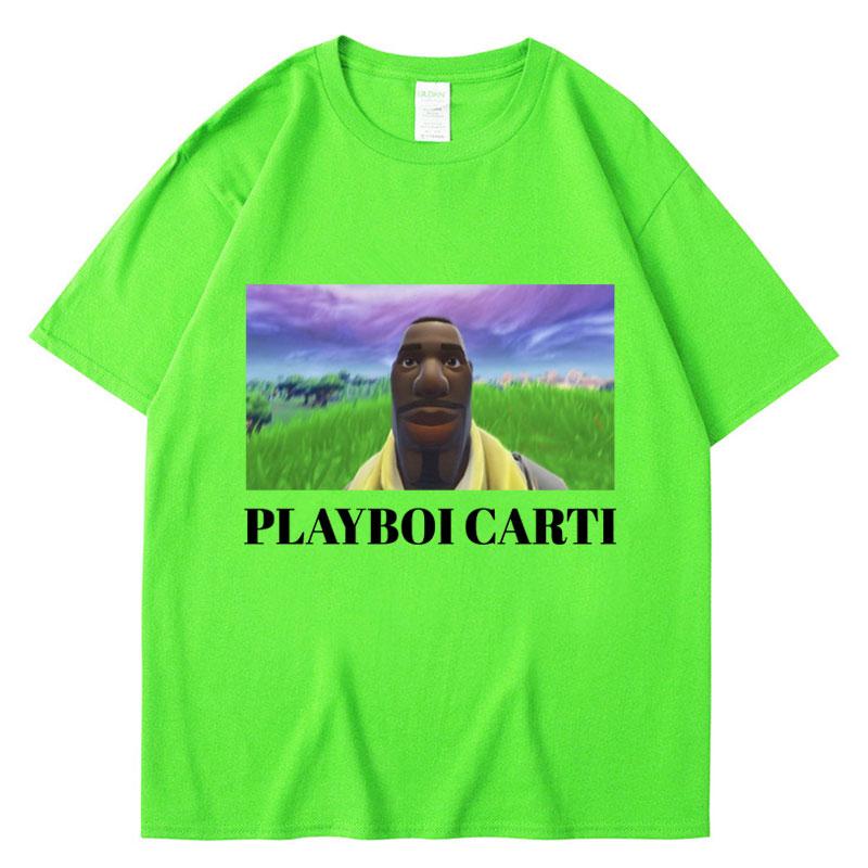Rapper Playboi Carti Funny Meme Print TShirt Unisex Women Oversized T Shirts Hip Hop Rap Style Cotton Casual TShirts Streetwear