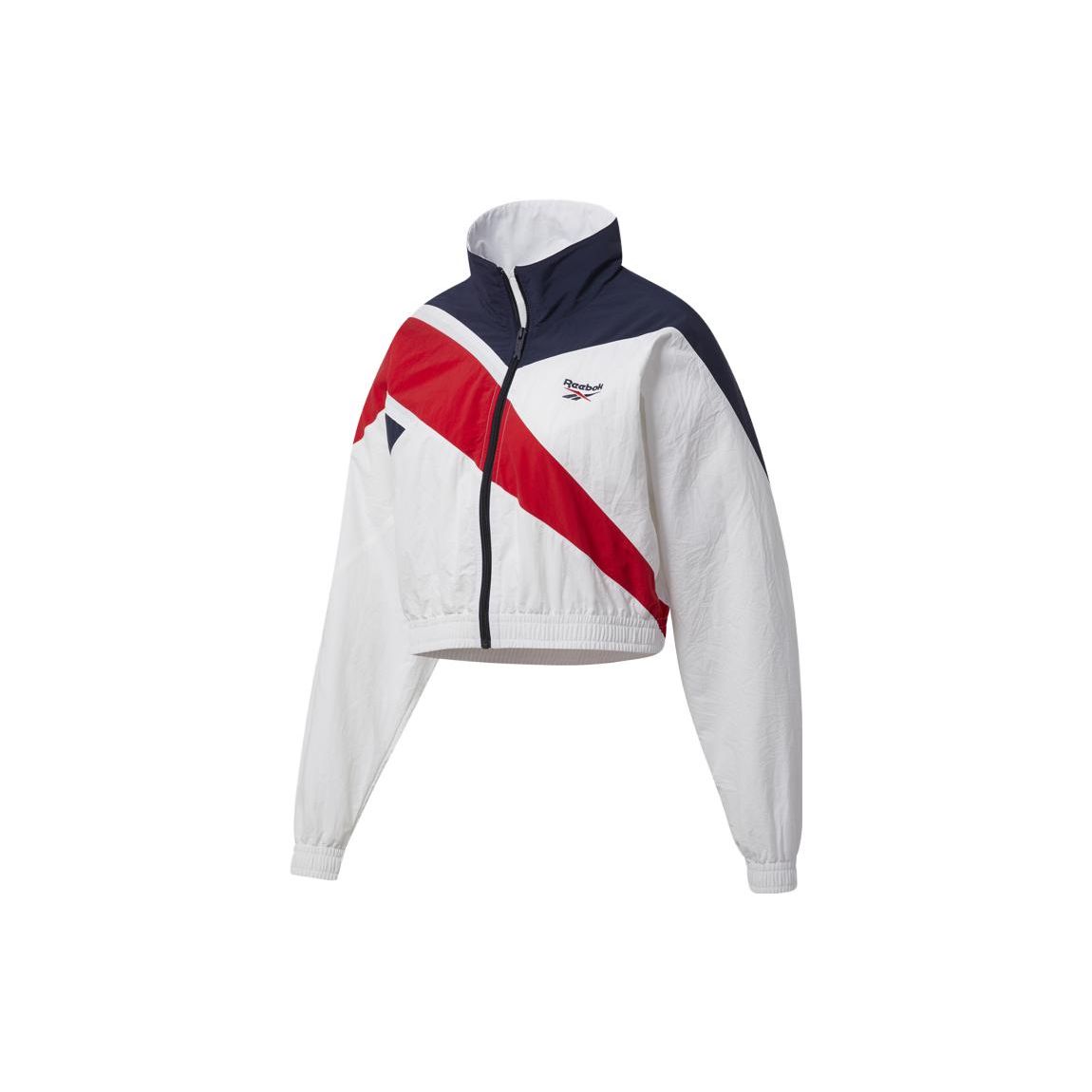 Reebok Women s Classics Vector Cropped Track Jacket White/Navy/Red GJ4957 XL