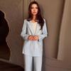 2024 Autumn European & American Elegant Turn-Down Collar Fashion Print Suit Set
