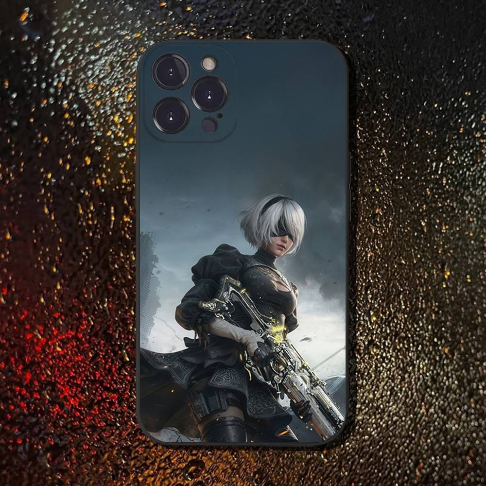 Game Nier Automata Phone Case For iPhone 16,15,14,13,12,11 Plus,Pro Max,XS,X,XR,SE,Mini,8,7,Soft Silicone Black Cover