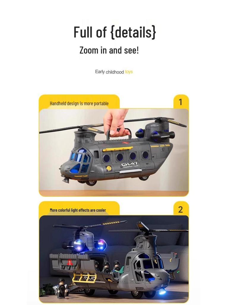 Extra Large Drop-Resistant Alloy Airplane Toy - Inertial Car for Kids Ages 3-6 - Ideal Birthday Gift for Boys