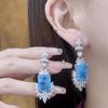 Ice Flake Deep Sea Blue Jewelry Set: Women's Luxury Ring, Necklace & Earrings