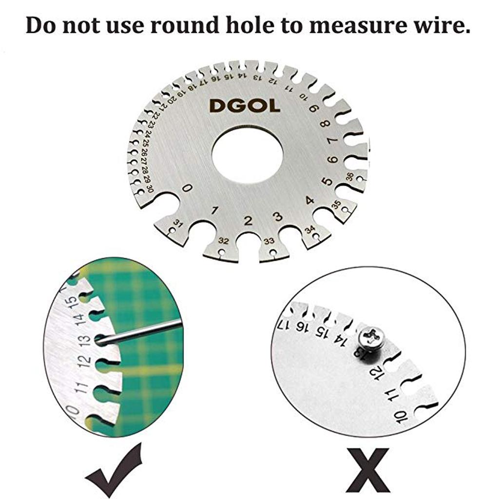 Stainless Steel Metal American Wire Gauge Round Cable Gage Standard Thickness