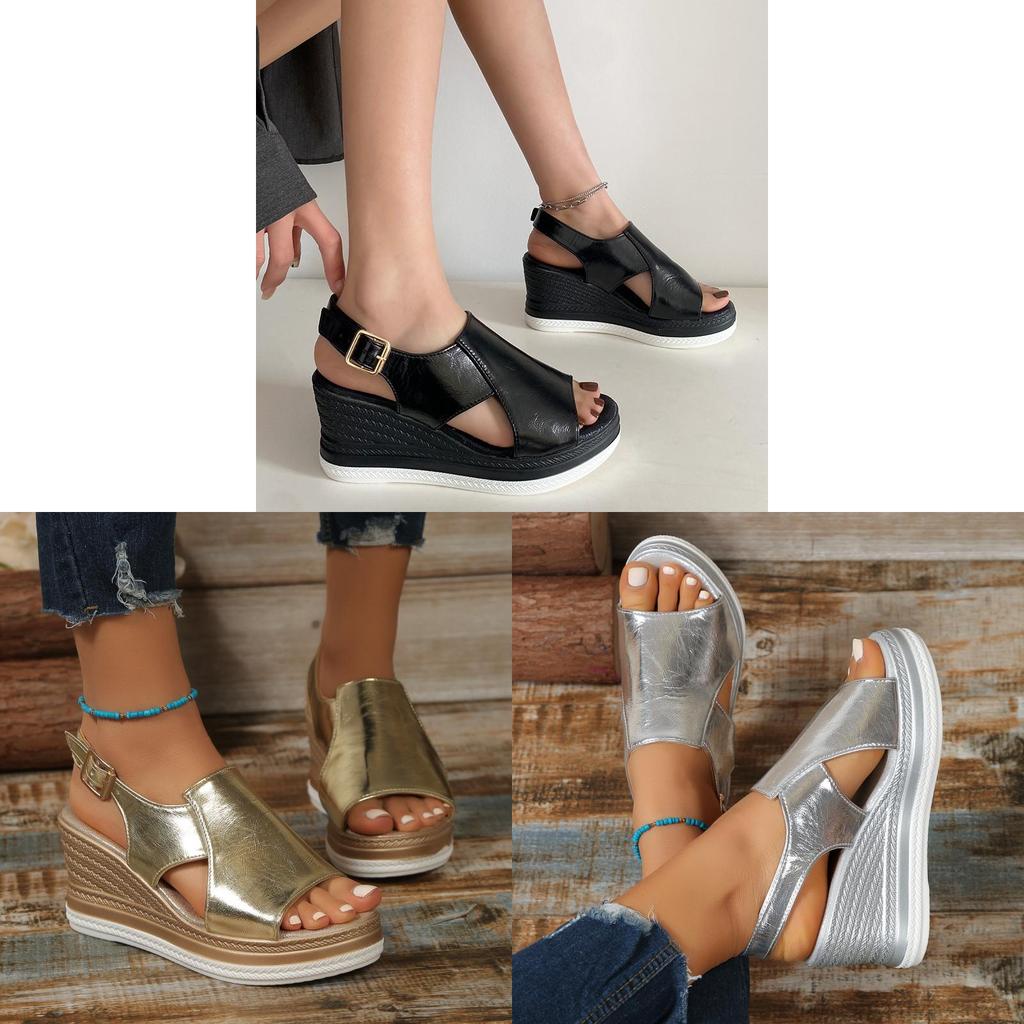 Summer Womens Open Toe Chunky Heel Sandals With Adjustable Buckle For Casual Outfits
