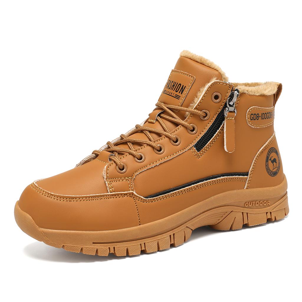 TUINANLE מגפי שלג לגברים נעלי סניקרס חורפיות מכותנה סופר חמות קטיפתיות גברים חיצוניות מונעות החלקה קלות משקל מגפי טיולים נעלי עבודה