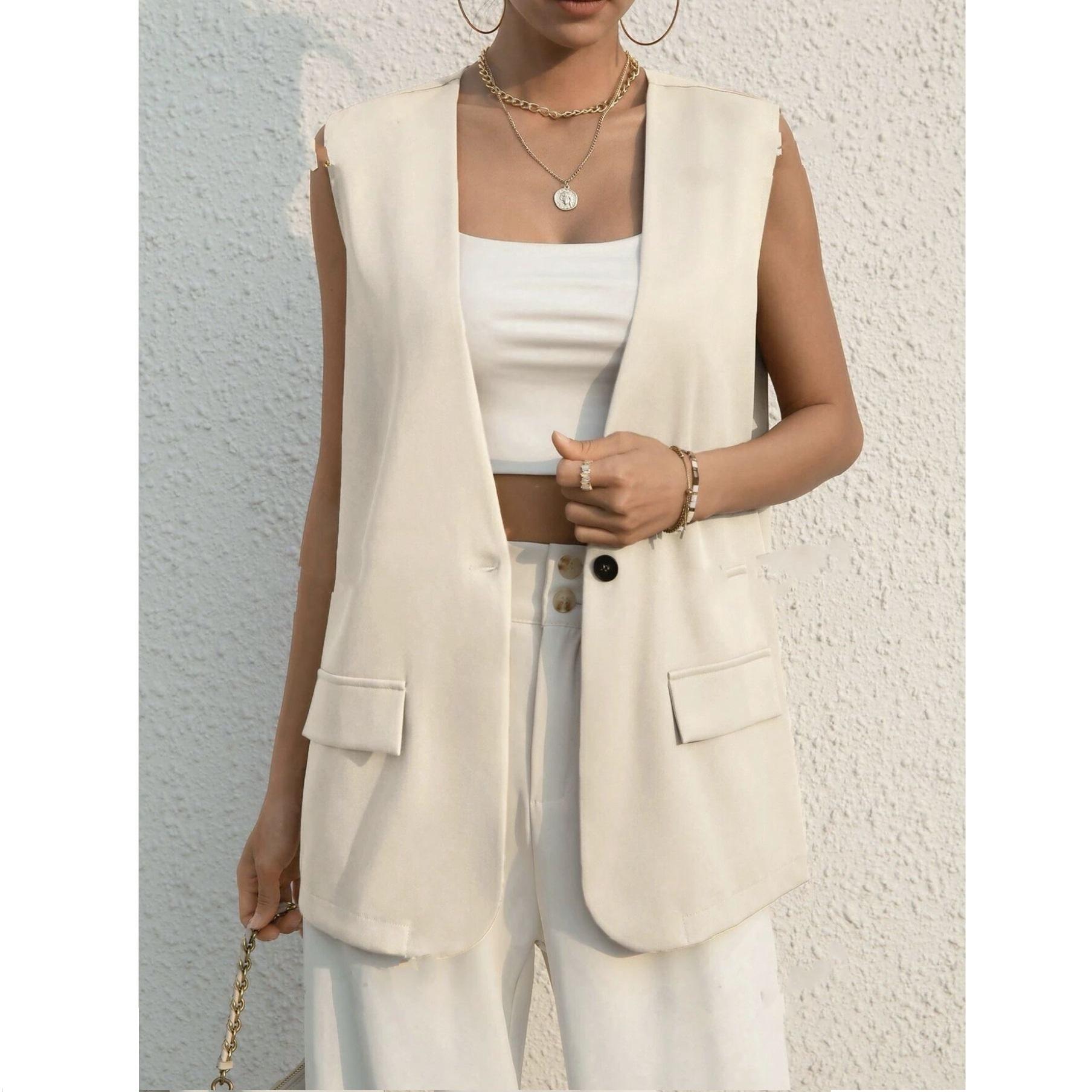 

Женский модный жилет-куртка, тонкий и элегантный XXL абрикосовый