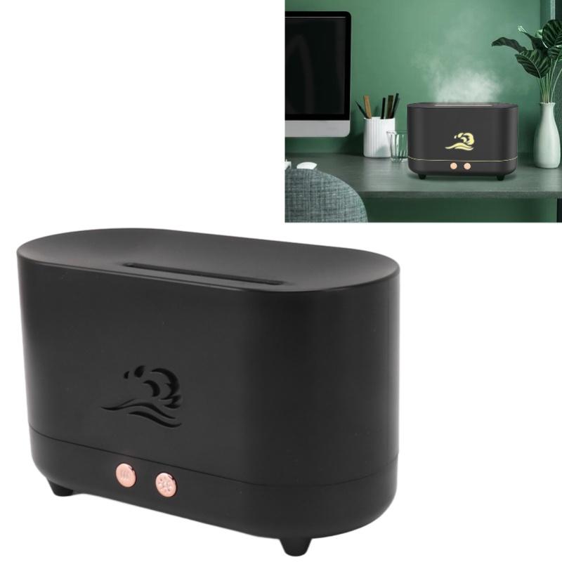 Simulation Aromatherapy Machine Black 225ml 35DB USB Flame Air Diffuser For Coffee Shop Home