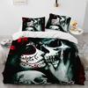 3D Horror Gothic Female Skull Dead Girl Comforter Комплект постільної білизни, Підодіяльник Постільний Комплект Підодіяльник Наволочка, Комплект постільної білизни Queen Size