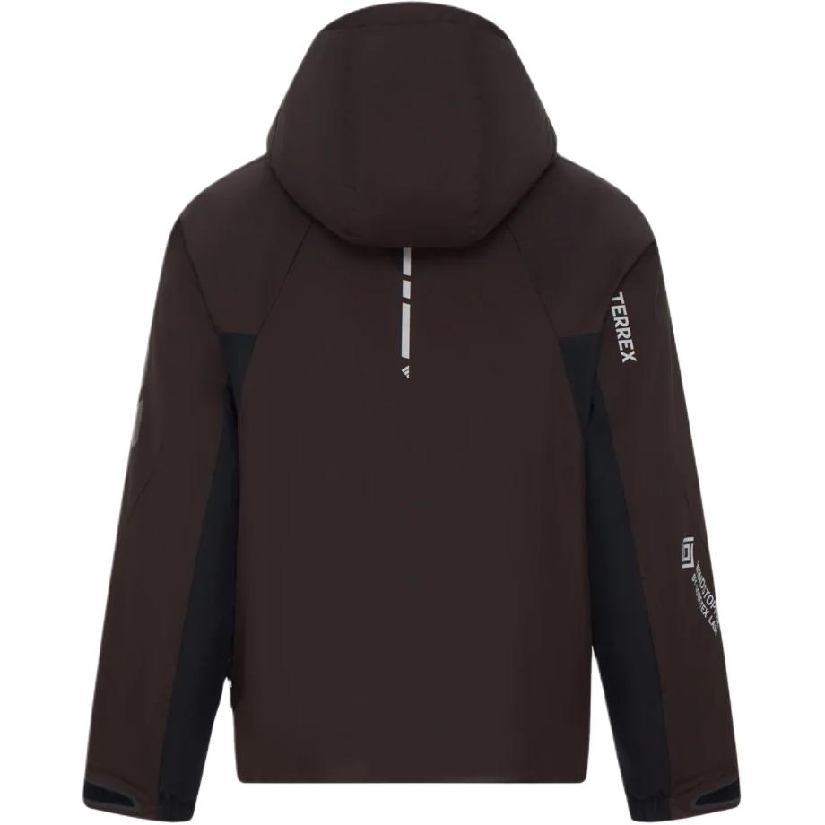 Adidas Terrex Puffer Jackets Men's Aurora Coffee Hooded Non Detachable Moderate KX6933