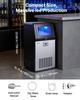 Commercial Ice Maker Machine, 45 Kg/24h with 14 Kg Storage Capacity, Built-in/Freestanding/Under Counter, Stainless Steel Ice Maker with LED Display &