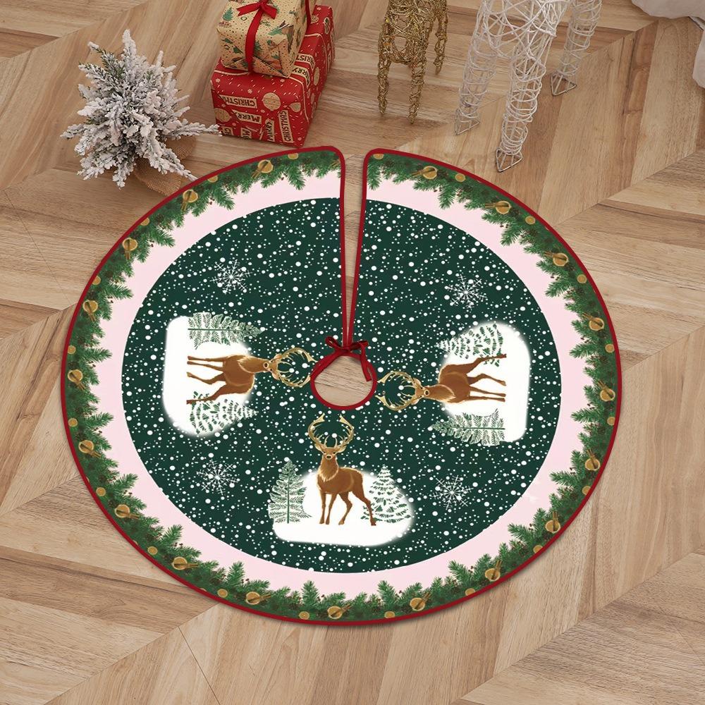 Merry Christmas Round Christmas Tree Skirt Creative Carpet Floor Mat New Christmas Base Cover