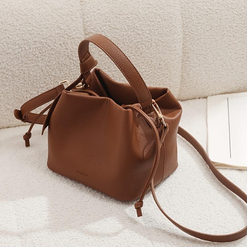 

Elegant Solid Color Shoulder Bag, Fashion Women s Handbag, Suitable for Daily Use, Leather Commuting Versatile Crossbody Bags коричневый
