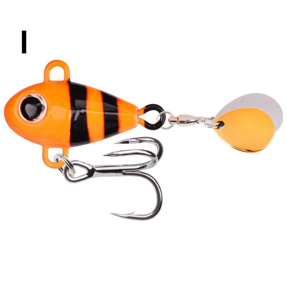 2pcs Spoon Wobbles Vibration VIB Lure Rotating Tail Spoon Fishing Lure  Ice Fishing