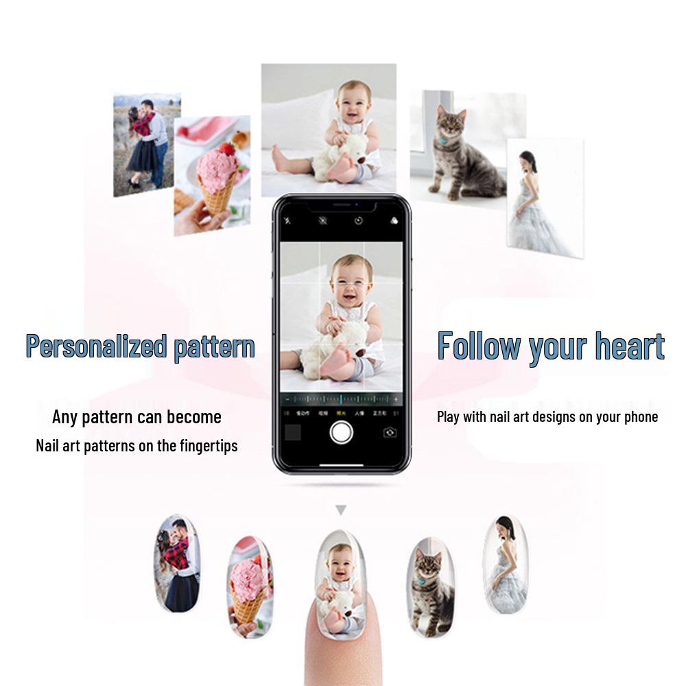 Portable 3D Nail Art Printer: Fully Automatic Color Painting and Floral Design Machine