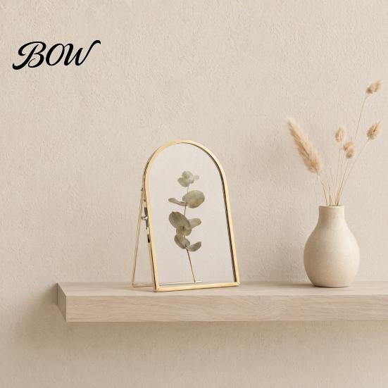 Personalized Memory Frame Glass Press for Dried Flowers, Octagonal Metal Shadow Box with Handprint Clear Glass, Wall Hanging Plant Display Frame, DIY