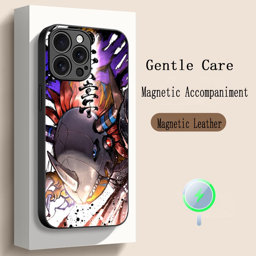 Classic Anime Digimon Japan Art Poster Phone Case For iPhone 17 16 15 14 13 12 Plus Pro Max High-end Luxury Magsafe Sheepskin