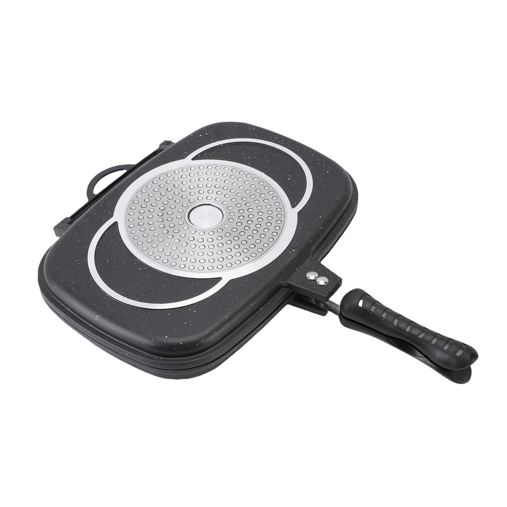 Double Sided Frying Pan Non Stick Uniform Heating Grill Pan for Gas Stove Kitchen Supplies