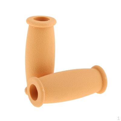 1 par de fundas de gel para empuñaduras de mano de goma para muletas, color amarillo/gris