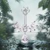 Anneau de nombril design papillon zirconium Anneau de nombril scintillant Piercing de nombril ailes mode Femmes