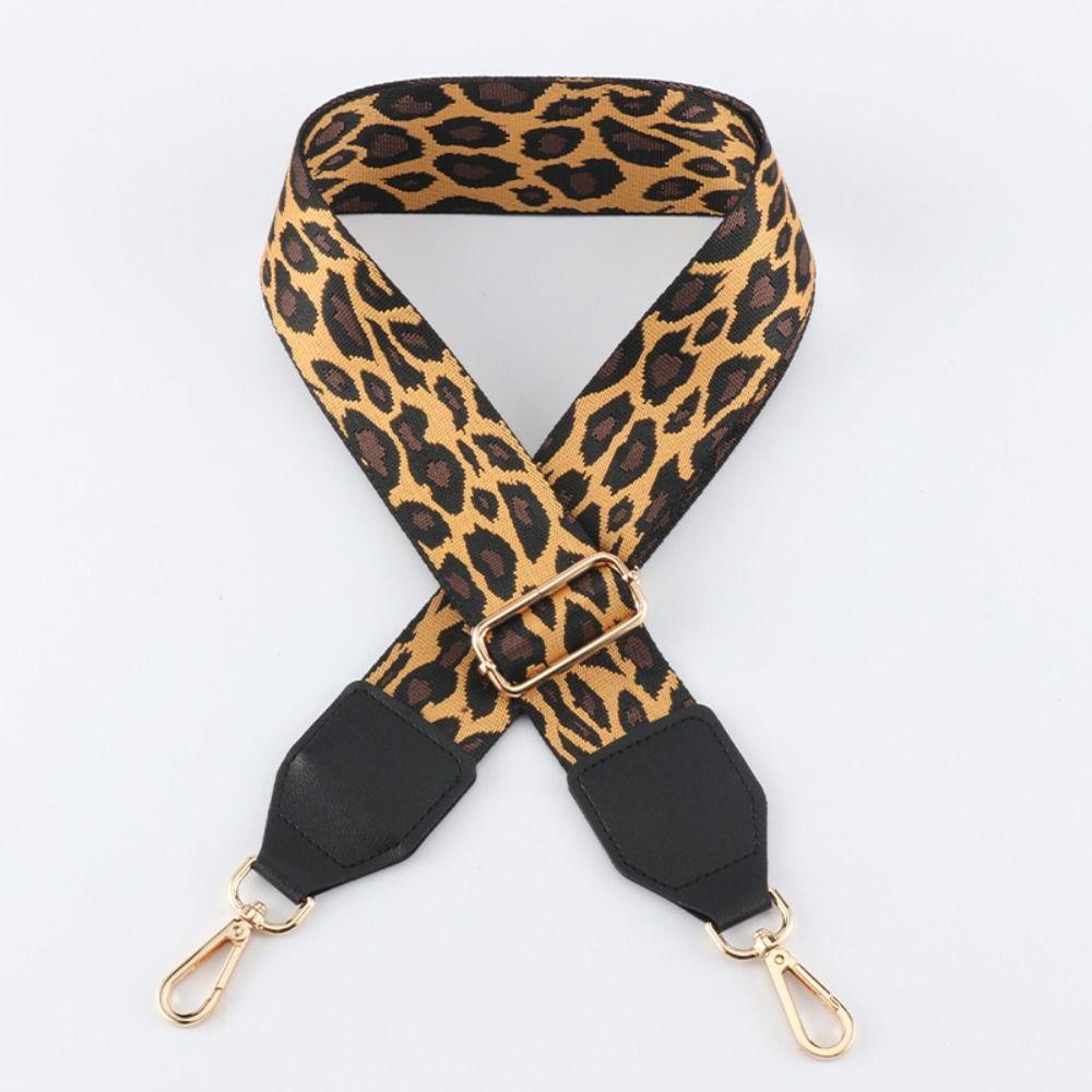 Fashion Polyester Shoulder Sling Bag Belt Leopard Print Adjustable Replacement Strap 5cm Wide Shoulder Belt Bag