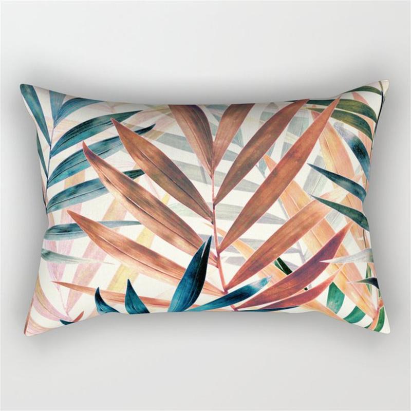 30x50cm Green Tropical Leaves Plant Pillowcase Cactus Flower Polyester Cushion Cover Ins Natural Landscape Pillowslip Home Decor