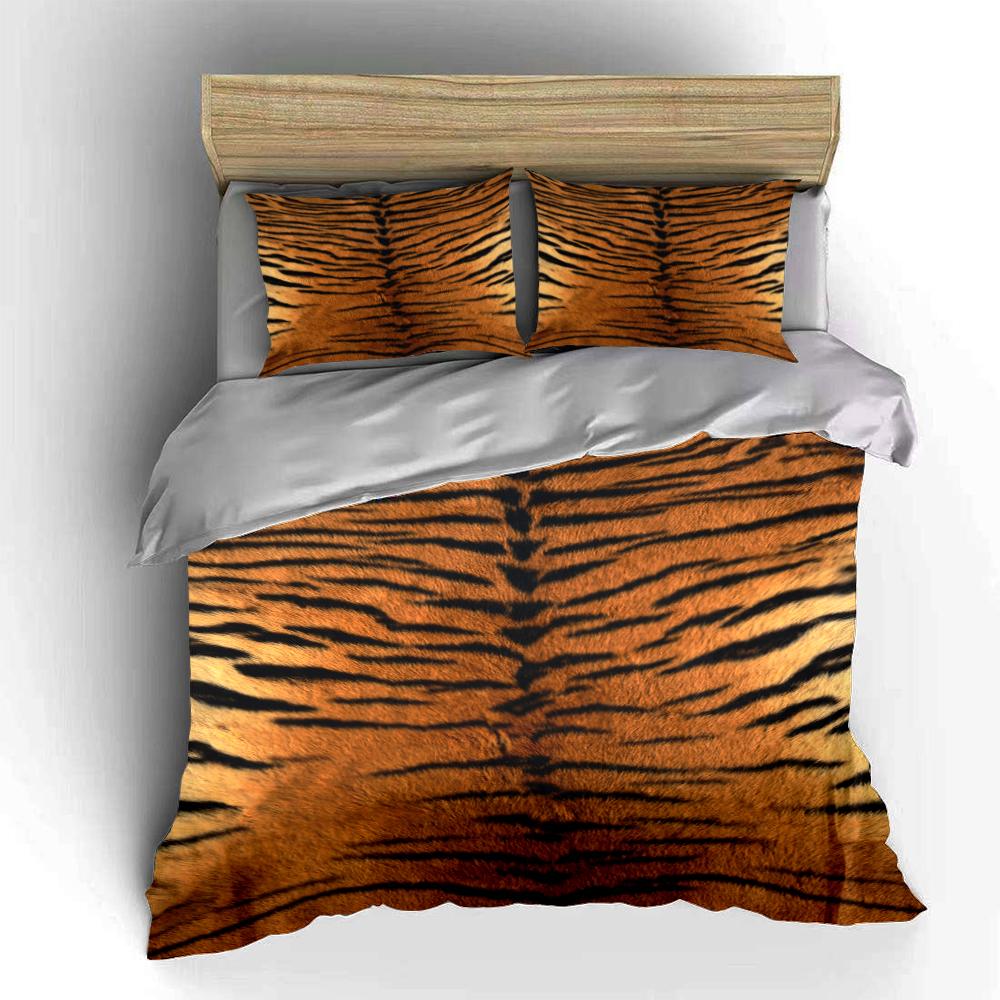 Set Biancheria da Letto Tigrato Set Copripiumino Copripiumino Federe Decorazione Casa (1 * Copripiumino 2 * Federe, senza piumino)