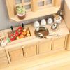 Natural Wood Dollhouses Kitchen Cabinet Miniature Furniture Model Figurine For Realistic Scene Display Arrangement
