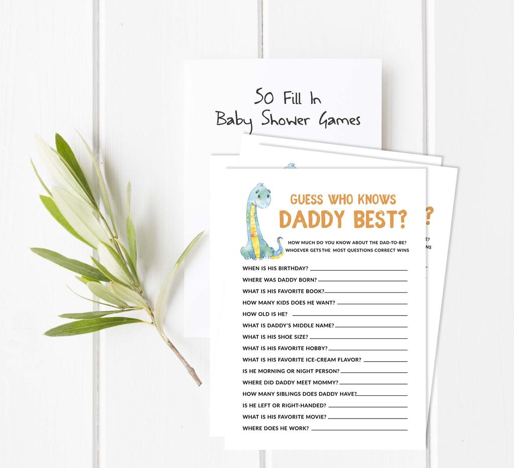 Inkdotpot Baby Shower Game Set Of 50 BabyA AlphabetA ABCA Game Dinosaur Jungle Animals Party