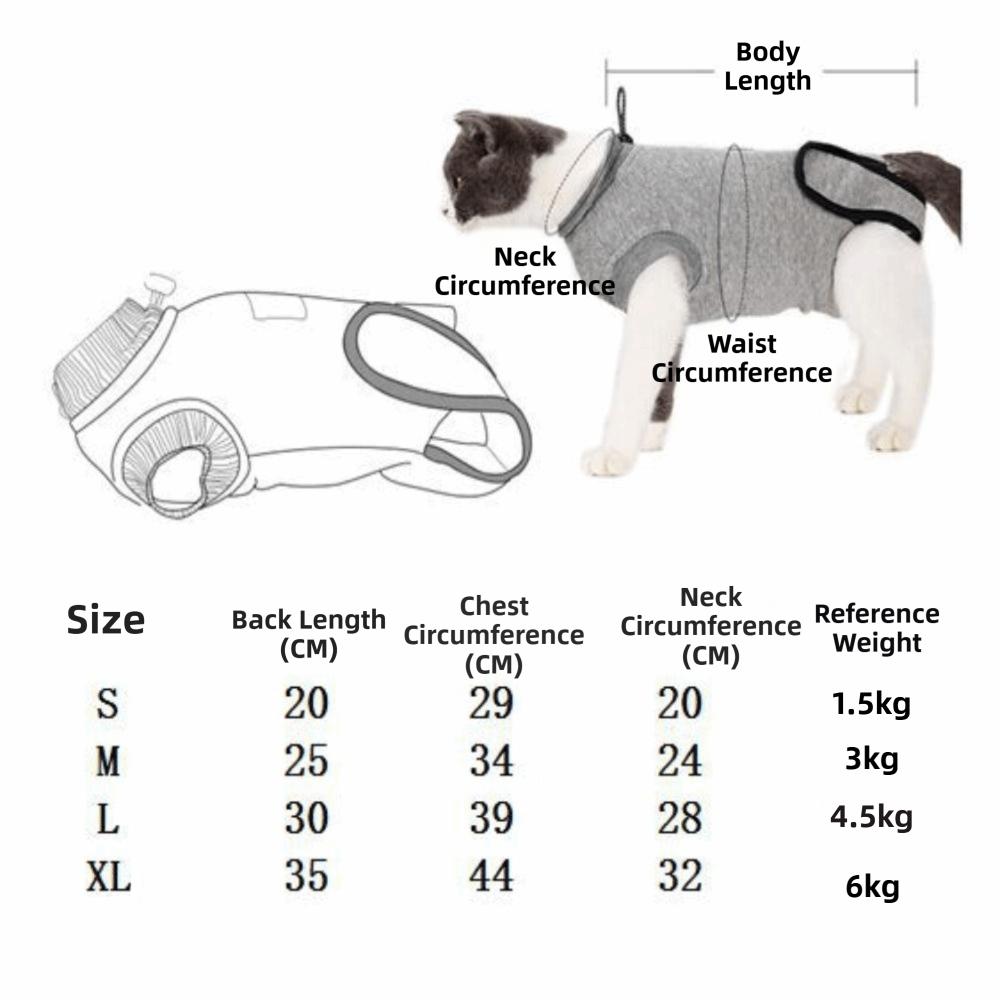 Adjustable Cat Recovery Suit Thin Cat Weaning Suit Cute Anti-scratch Care Clothes  for Small Dog