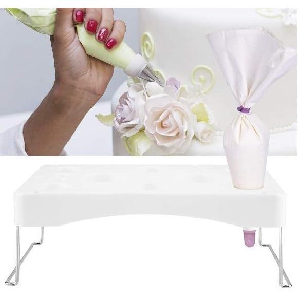 LEILIN Piping Bag Holder 2pcs Cake Decorating Icing Bag Stand 12-Cavity Cream Bag Holder