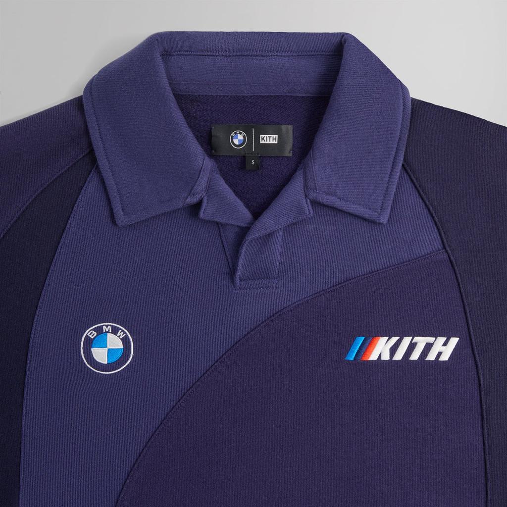 Kith X BMW Color Block Fashion Simple Versatile College Style Pullover Sweatshirt Men sweatshirt Purple KHM032899-599