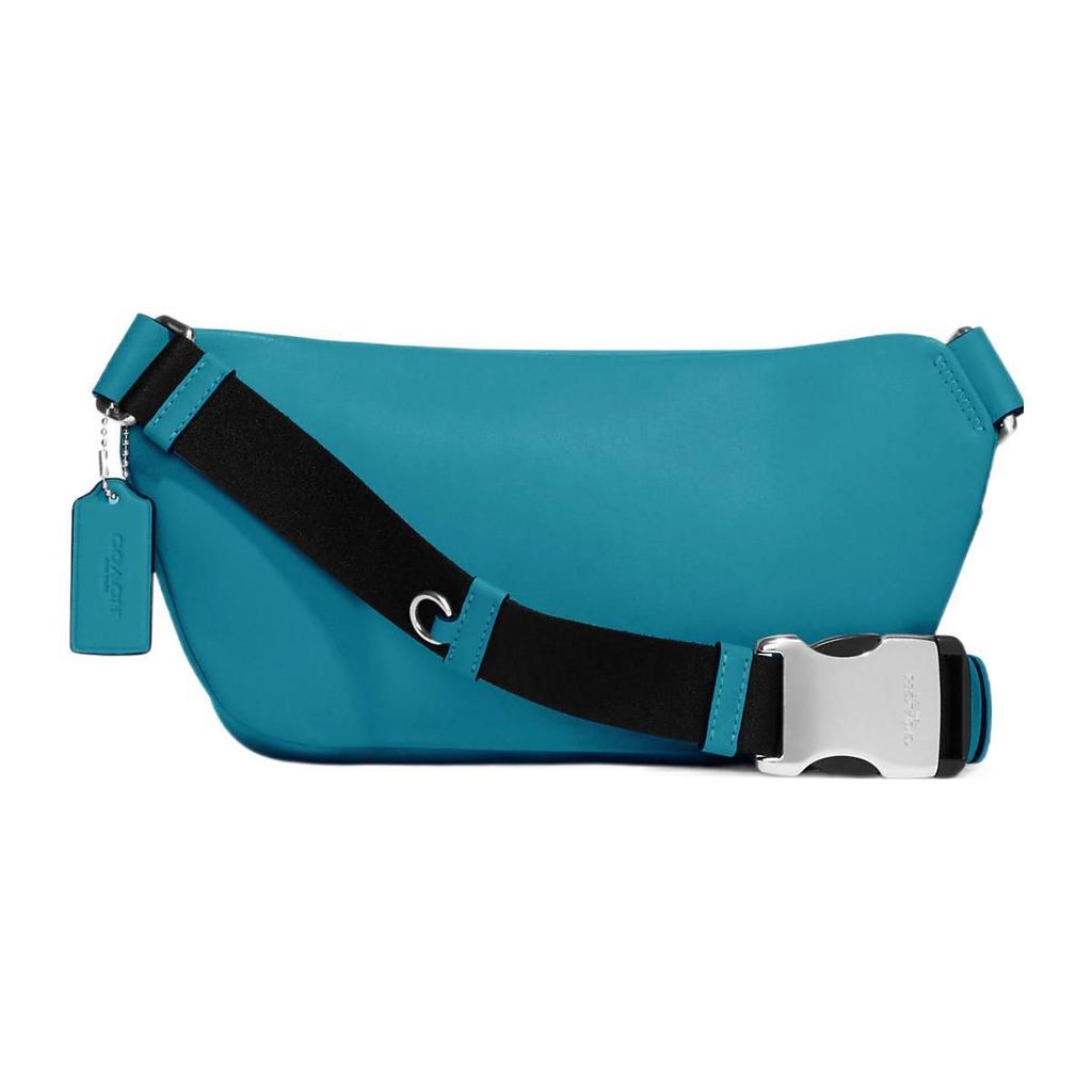 Coach 23 Solid Color Logo Diamond Quilted Multi-Functional Pocket Zipper Closure Leather Crossbody Waist Bag Women Bags Blue CJ508-SVTE