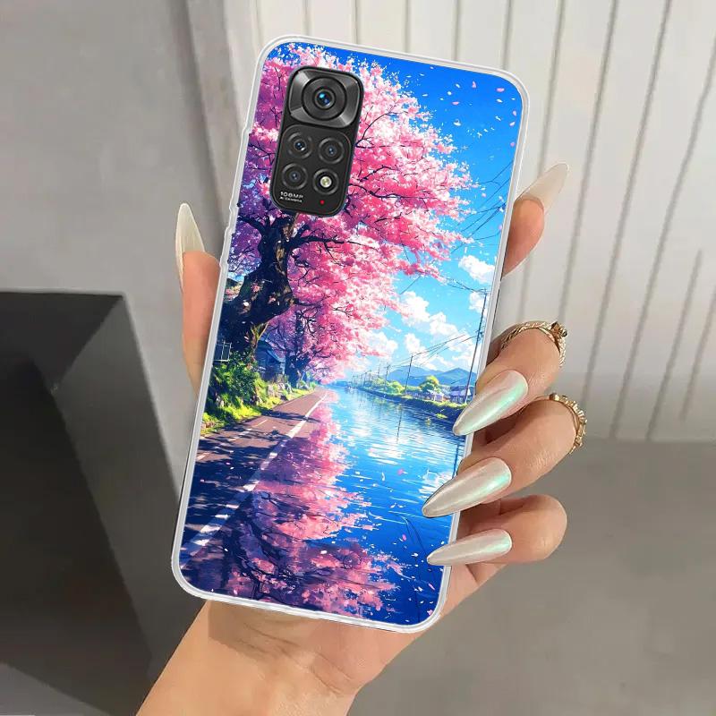 Japanese Cherry Mount Fuji Phone Case for Xiaomi Redmi Note 15 14 14S 13 12S 12 Pro 11S 11 Plus 11T 11E 10S Soft Funda Print She