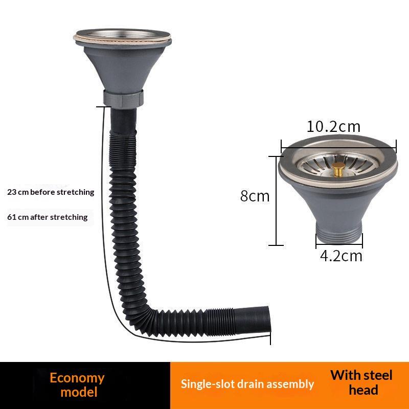 Double Bowl Kitchen Sink Drain Pipe Kit Leak Proof Anti Blocking UV Resistant Long Lifespan for Outdoor Patio Kitchen Sinks