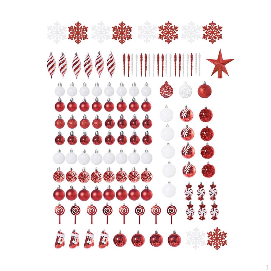 130 Pieces Christmas Hanging Ornaments Tree Decor Xmas Decorations for