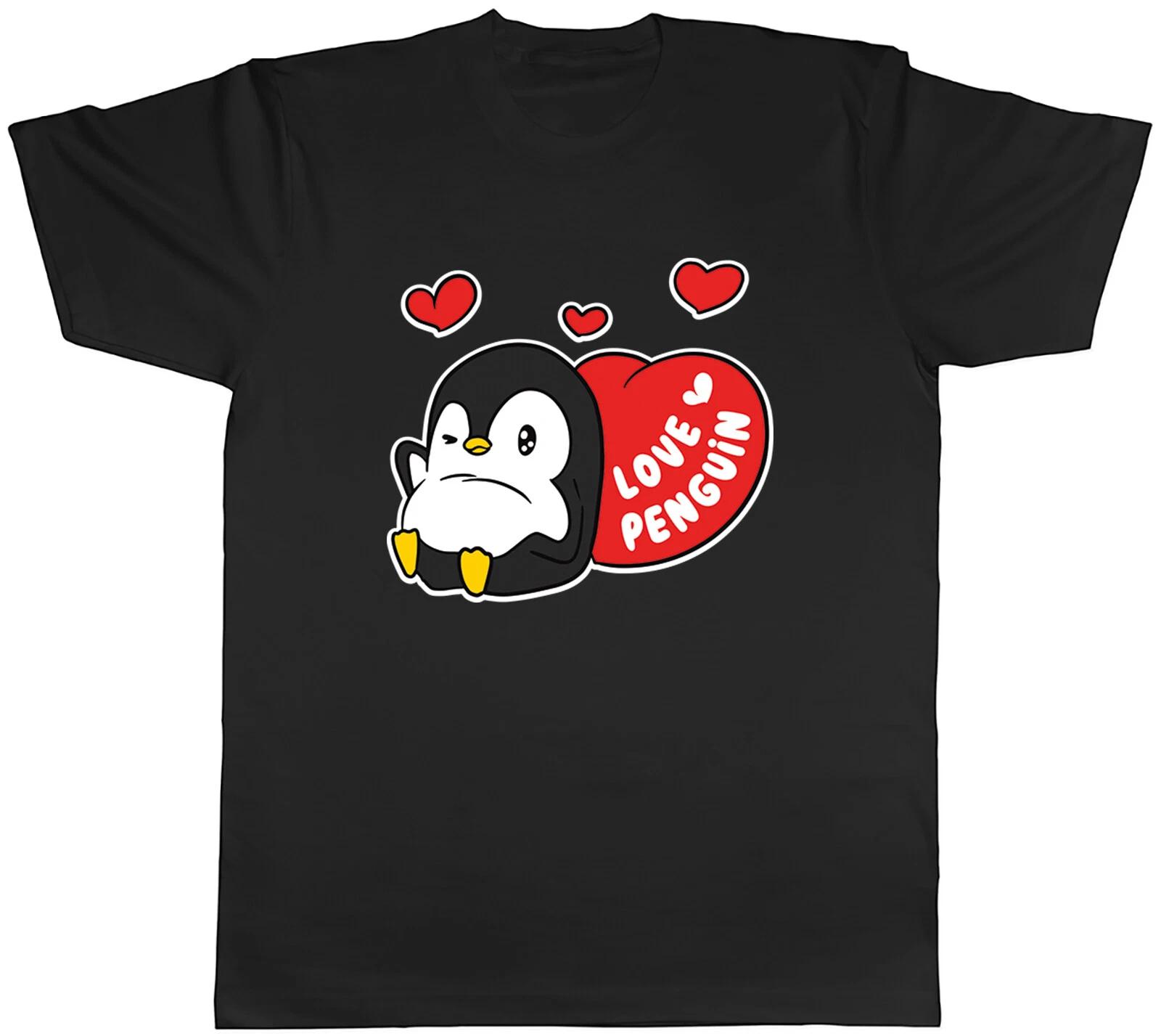 Love Penguin Mens T-Shirt Antartica Flipper Feet Bird Lover Tee Gift M